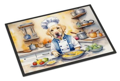 NEW Yellow Labrador Retriever The Chef Doormat Front Door Mat Indoor Outdoor Rugs for Entryway, Non Slip Washable Low Pile, 18H X 27W