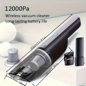 Wireless Silver Car Vacuum Cleaner Wireless Car With Strong Suction Handheld Vacuum Cleaner Small Mini Rechargeable Home Vacuum Cleaner (Option: Silver)