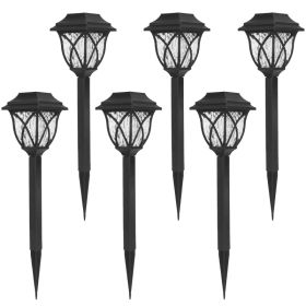 6Pack Solar Powered Stake Light Outdoor Decorative Landscape Lamp IP45 Waterproof Auto On Off Outdoor Light for Pathway Garden Yard Patio (Option: 6Pack)