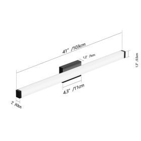 Black Modern Bathroom Light Fixtures Over Mirror 41 Inch LED Vanity Lights Bar For Bath (Option: Black)