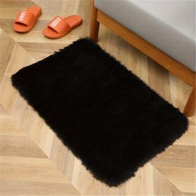 1pc, Luxury Soft Plush Shaggy Area Rugs for Bedroom, Living Room, and Nursery - Non-Slip, Washable (Color: black, size: 19.69*31.5inch)